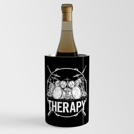 Drummers Therapy Drum Set and Crossed Drum Sticks Wine Chiller