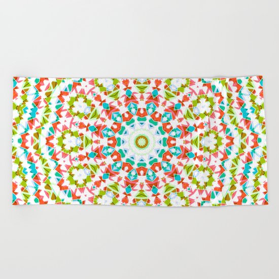Kaleidoscope . Village . Beach Towel