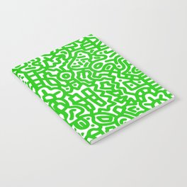Lime Green on White Doodles Notebook