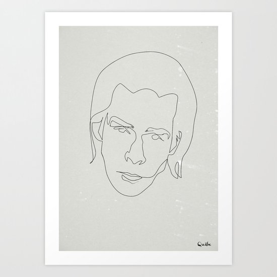 One line Nick Cave Art Print
