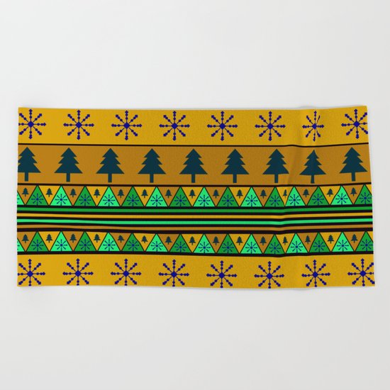 Christmas pattern Beach Towel