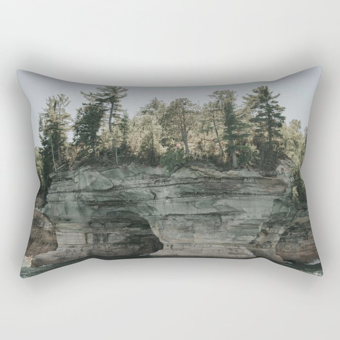 Plant Rock in Pictured Rocks National Lakeshore in Munising, Michigan  Rectangular Pillow