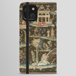 Antique 18th Century Chinoiserie Landscape Tapestry iPhone Wallet Case