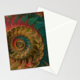 Tropical Fractal - turquoise, copper, teal, gold Stationery Card