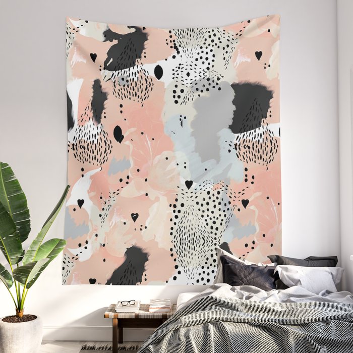 Mid Century Modern Boho Aesthetic Vsco Wall Tapestry by