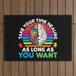 Autism Awareness Colorful Puzzle Outdoor Rug
