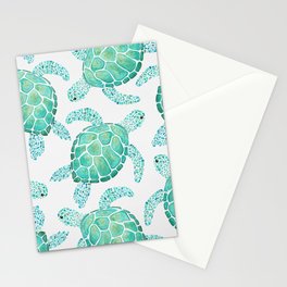 Sea Turtle Pattern - Blue Stationery Cards