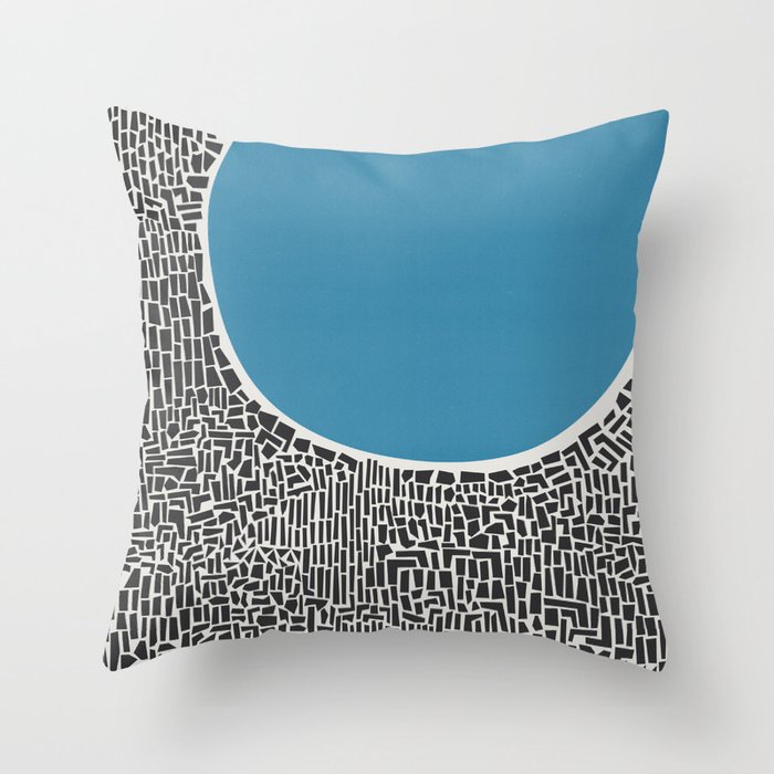 Abstract Blue Lake Throw Pillow