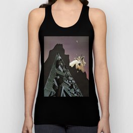 goat mountain | Paper Collage Surreal Stoner Rock Psychedelic Occult Art | Funny Animal Tank Top