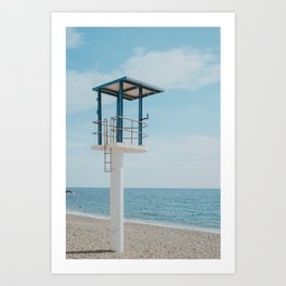 Summer is just around the corner | Minimalistic fine art print lifeguard seat at southern Spanish beach Art Print