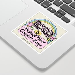 Comfort Zone Sticker | Aesthetic, Typography, Cute, Hippie, Graphicdesign, Minimalist, Inspirational, Modern, Quote, 70S 