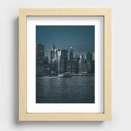 New York City Manhattan skyline after sunset Recessed Framed Print