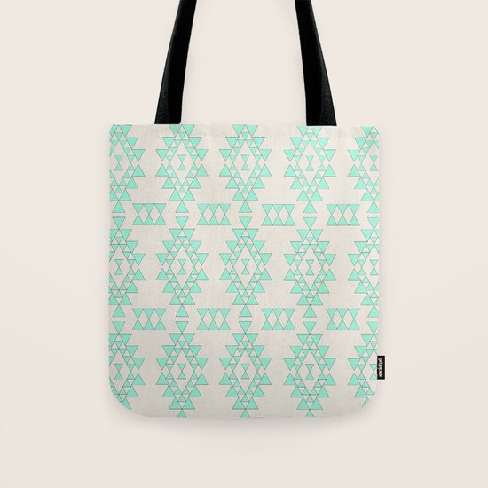 Mint Geo Tote Bag