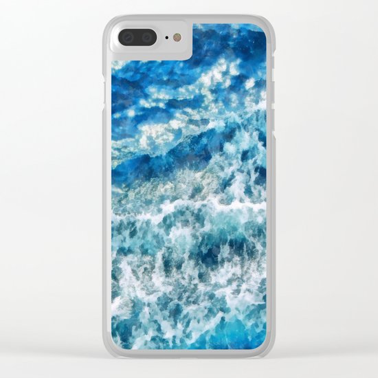 Sea foam waves Clear iPhone Case