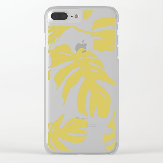 Simply Mod Yellow Palm Leaves Clear iPhone Case