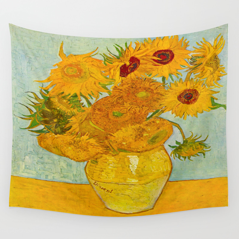 Sunflowers Oil Painting By Vincent Van Gogh Wall Tapestry By