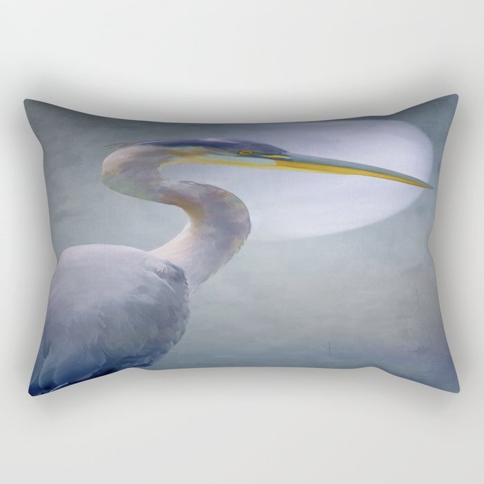 Portrait Of A Heron Rectangular Pillow