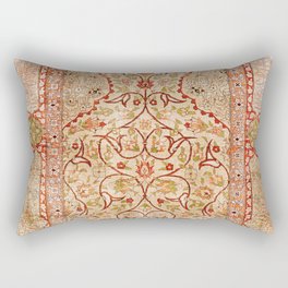 Hereke Northwest Anatolian Silk Rug Print Rectangular Pillow