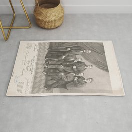 Irish exiles - the Cuba five - lithographed by Robison & Mooney, 112 Nassau Street., Vintage Print Rug | Painting, Portrait, Poster, Old, Retro, Print, Engraving, Antique, Historic, Art 