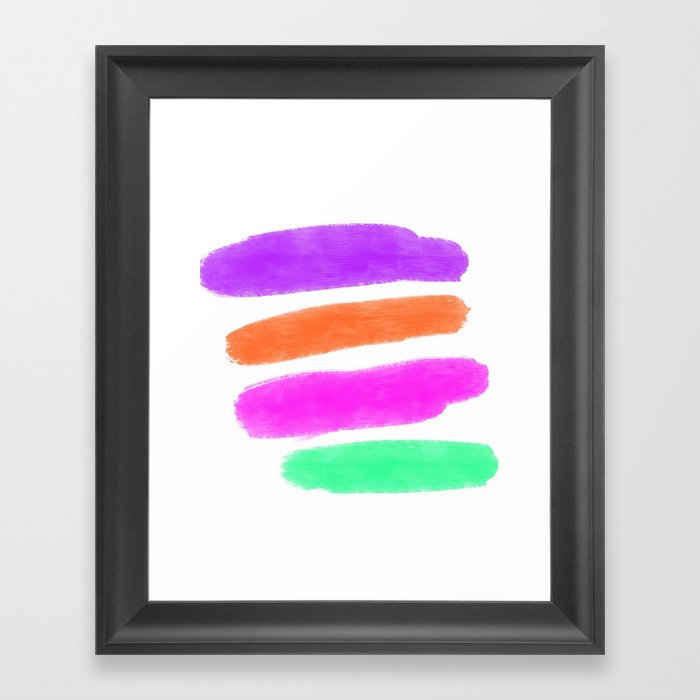 Simple Paint Strokes With White Background Framed Art Print By