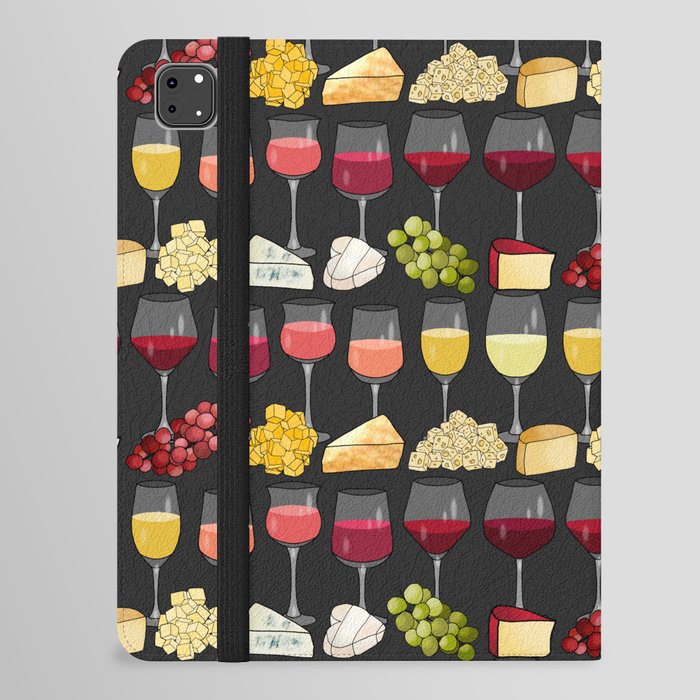 Wine and Cheese (dark grey) iPad Folio Case