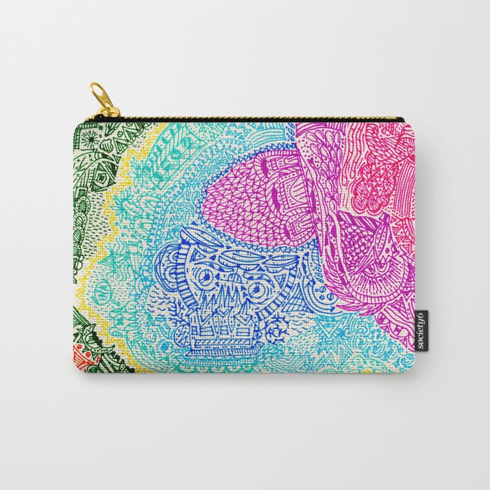 Rainbow Doodle Zentangle Carry-All Pouch