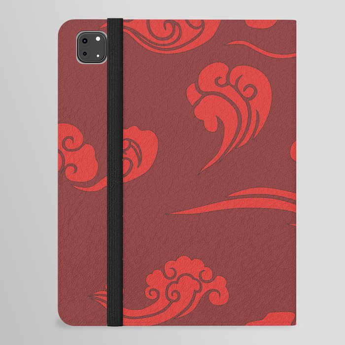 Cloud Swirls - Red iPad Folio Case
