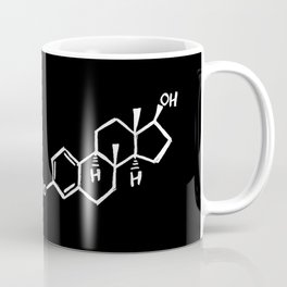 Oestrogen Molecule Coffee Mug | Black And White, Oestrogen, Estrogen, Molecule, Science, Graphicdesign, Slice Of Life, Trans 