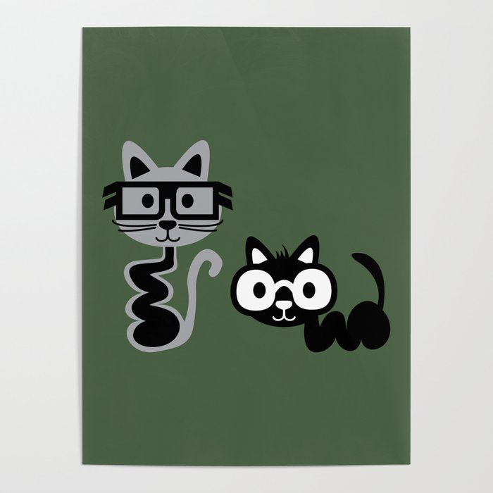 Big Eyed Alien Cats Poster