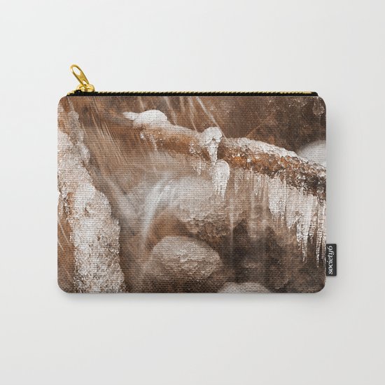 Frozen Harp Falls - Sepia Nostalgia Carry-All Pouch