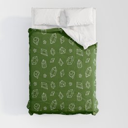 Green and White Gems Pattern Comforter