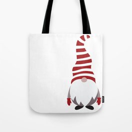 Christmas Gnome Striped Hat Tote Bag