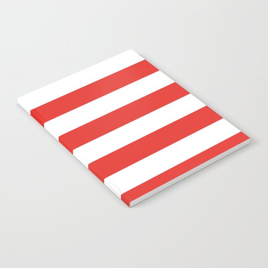 rayures blanches et rouges 7 Notebook