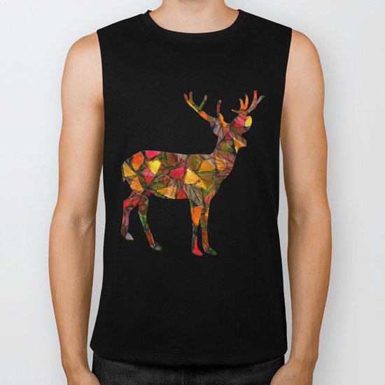 Animal Mosaic - The Deer Biker Tank