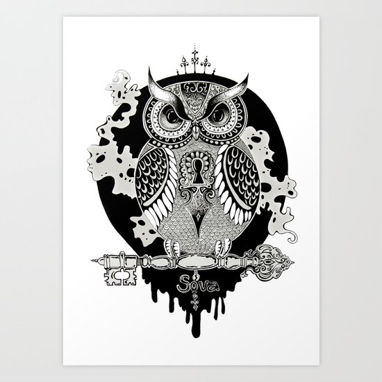 The owl Art Print