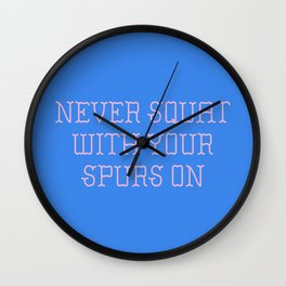 Cautious Squatting, Pink and Blue Wall Clock