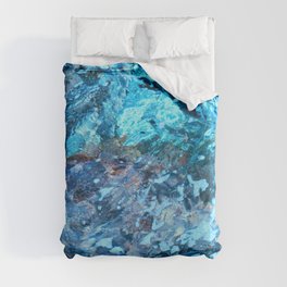 Blue Flowing Water Photo Manipulation Duvet Cover