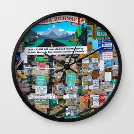 Watson Lake Sign-Post Forest, YT, Canada Wall Clock