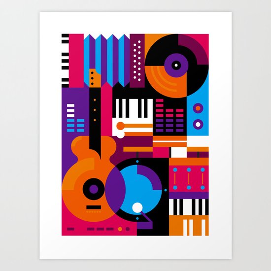 Music Mosaic Art Print