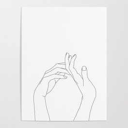 Hands line drawing illustration - Abi Poster