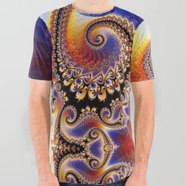 BBQSHOES™: Phoenix Rebirth Spiral All-Over Psychedelic Art Fractal Shirt All Over Graphic Tee