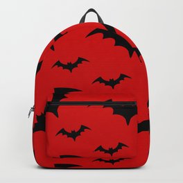 Halloween Bats Red & Black Backpack