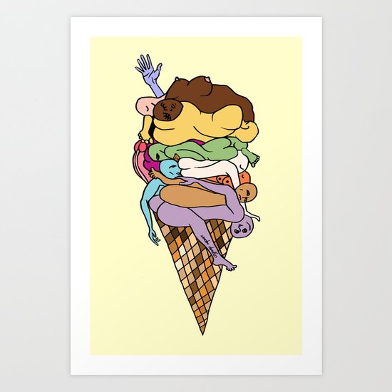 Human Ice Cream Art Print