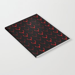 Deer Antler Pattern red dark mode Notebook