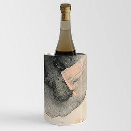 Peace and Quiet [2]: a pretty, minimal abstract piece in gray and peach by Alyssa Hamilton Art Wine Chiller