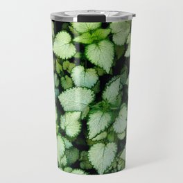 Brunnera Macrophylla | Silver heart-shaped leaves pattern | Blooming foliage with unique colors Travel Mug