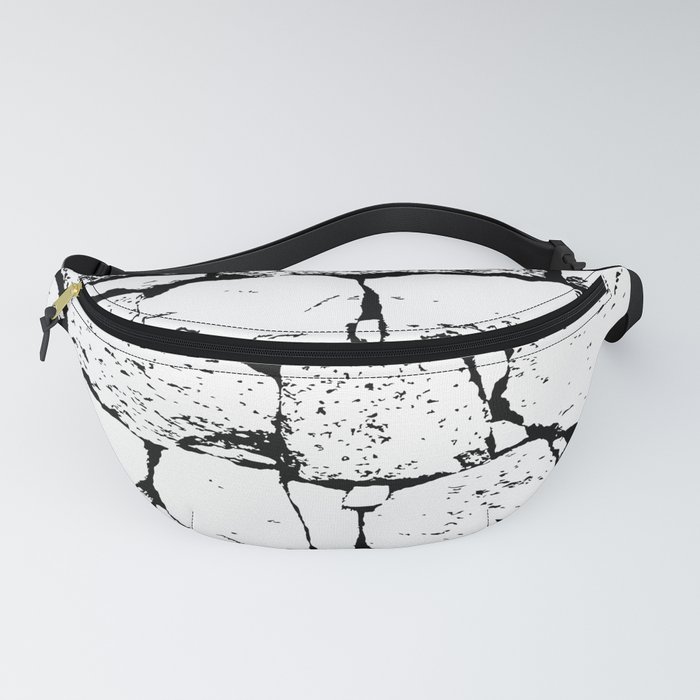 Abstract old stone wall black and white Fanny Pack