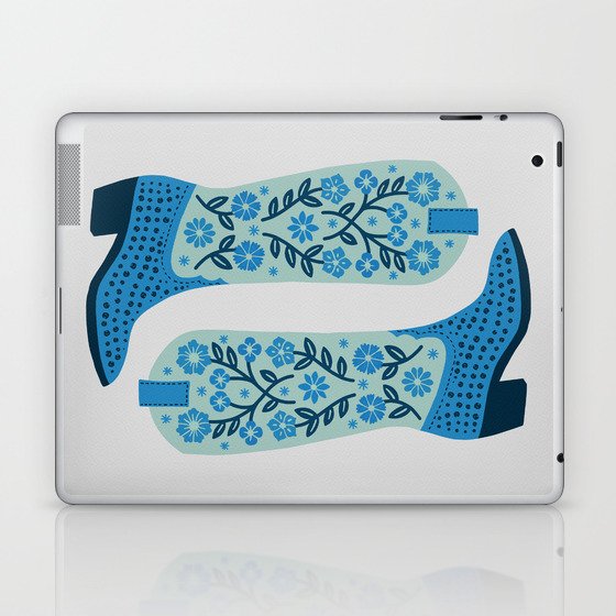 Cowgirl Boots – Mint and Blue Laptop & iPad Skin