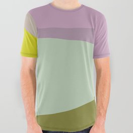 Geometric Shapes #8 Purple and Green All Over Graphic Tee