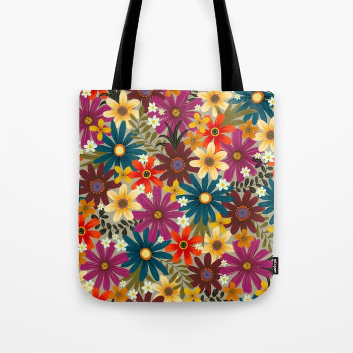 bright daisies on daisies Tote Bag